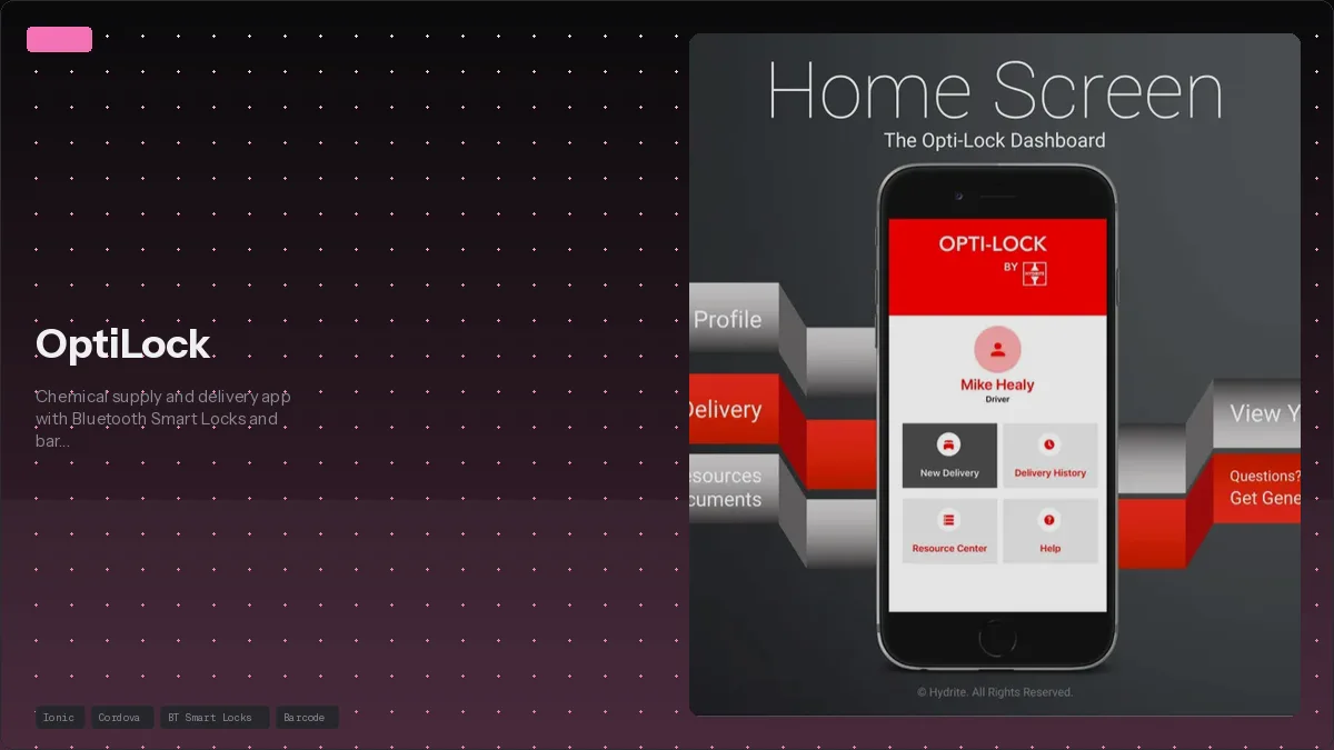 OptiLock — Chemical Supply/Delivery App